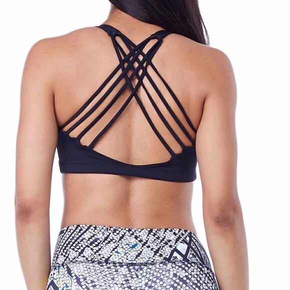 NWT Onzie chic black yago workout sports bra size L - Picture 2 of 9
